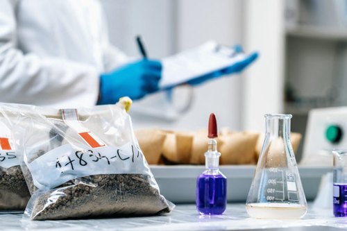 Laboratory soil sample testing